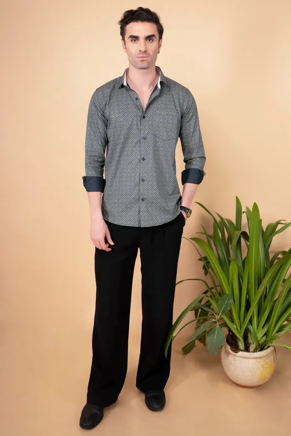 Bottle_Green_Giza_Cotton_Printed_Slim_Fit_Shirts_For_Men