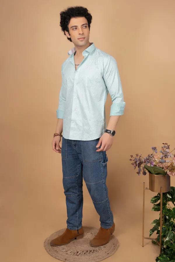 Light_Green_Giza_Cotton_Printed_Slim_Fit_Shirts_For_Men