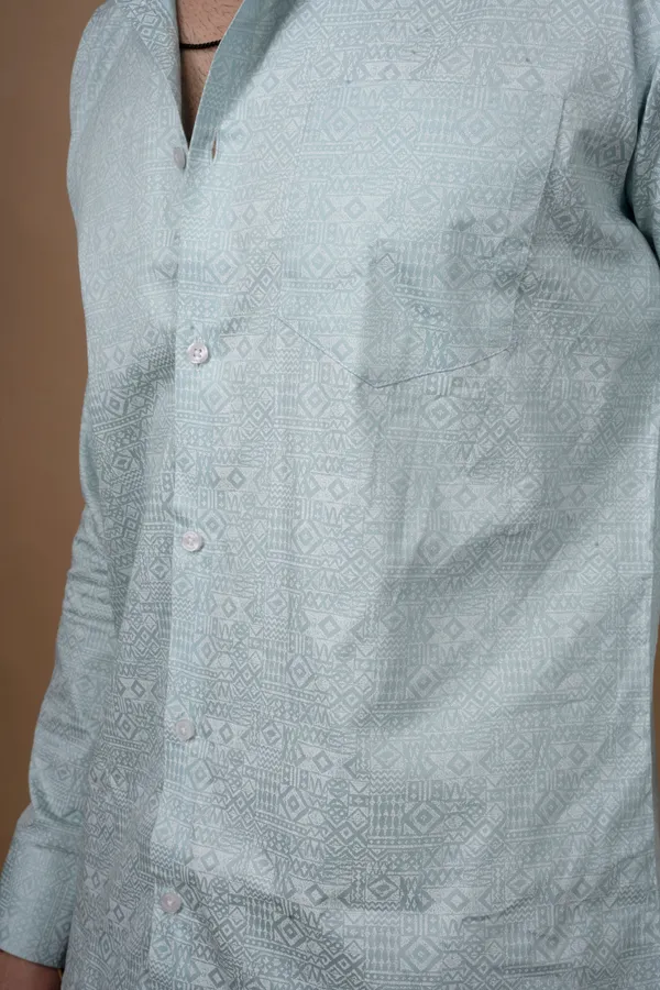 Light_Green_Giza_Cotton_Printed_Slim_Fit_Shirts_For_Men