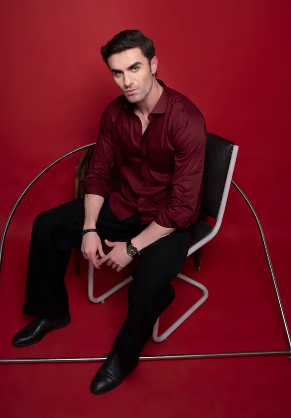 Red_Cotton_Cutway_Collar_Full_Sleeves_Shirts_For_Men