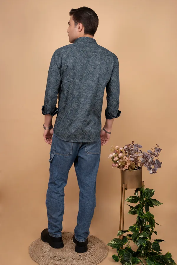 Dark_Teal_Giza_Cotton_Printed_Slim_Fit_Shirts_For_Men