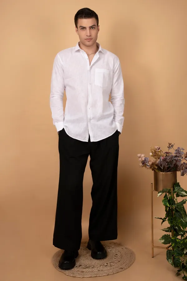 White_Luxury_Linen_Cutway_Collar_Full_Sleeves_Shirts_For_Men