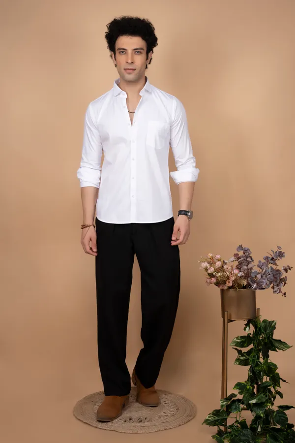 White_Premium_Giza_Cutway_Collar_Full_Sleeves_Shirts_For_Men