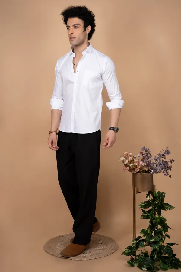 White_Premium_Giza_Cutway_Collar_Full_Sleeves_Shirts_For_Men