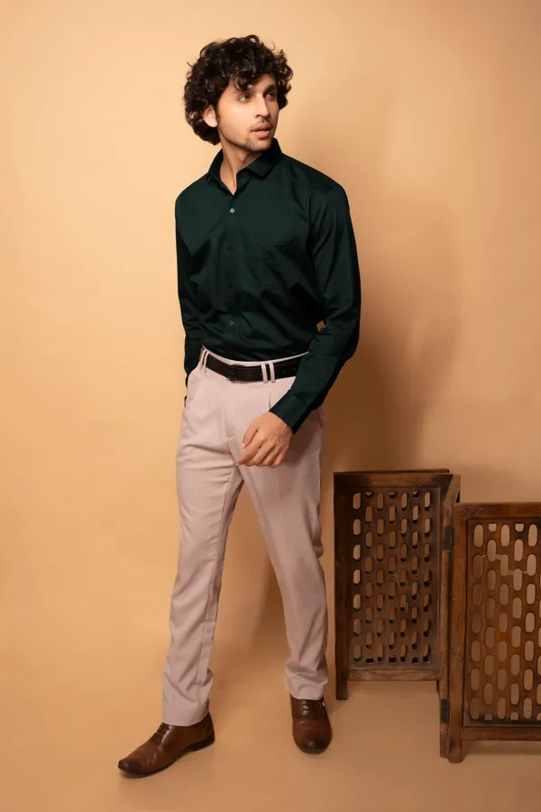 Dark_Green_Cotton_Cutway_Collar_Full_Sleeves_Shirts_For_Men