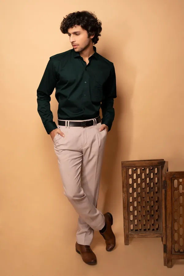Dark_Green_Cotton_Cutway_Collar_Full_Sleeves_Shirts_For_Men