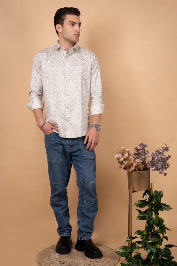 Cream_Giza_Cotton_Printed_Slim_Fit_Shirts_For_Men