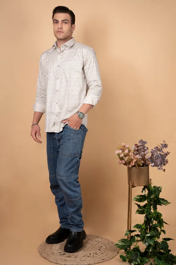 Cream_Giza_Cotton_Printed_Slim_Fit_Shirts_For_Men