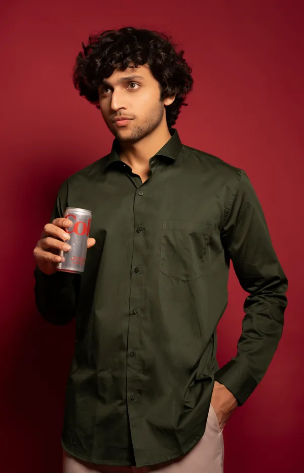Olive_Green_Cotton_Cutway_Collar_Full_Sleeves_Shirts_For_Men