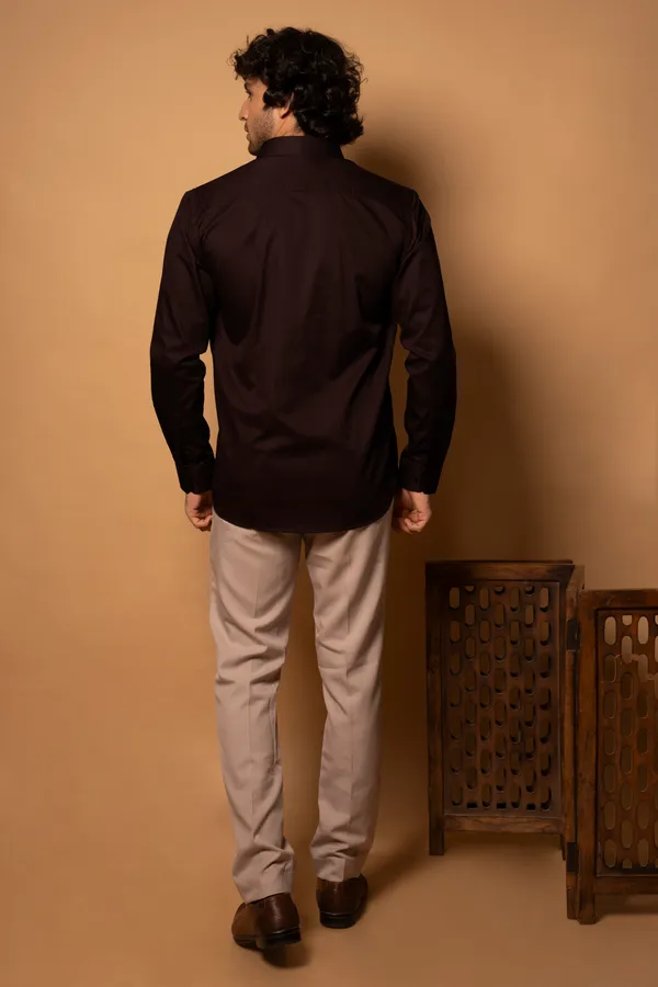 Maroon_Cotton_Cutway_Collar_Full_Sleeves_Shirts_For_Men