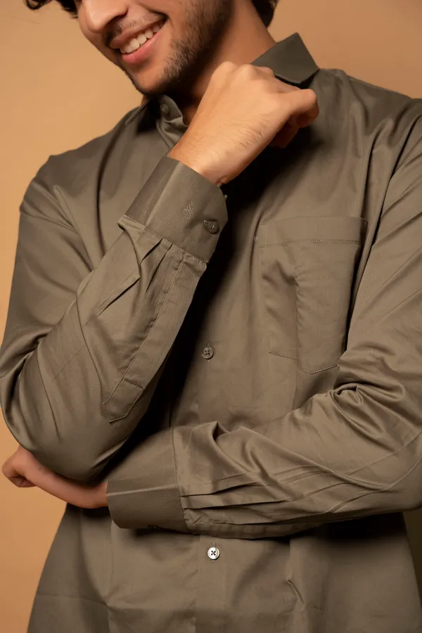 Brown_Cotton_Cutway_Collar_Full_Sleeves_Shirts_For_Men