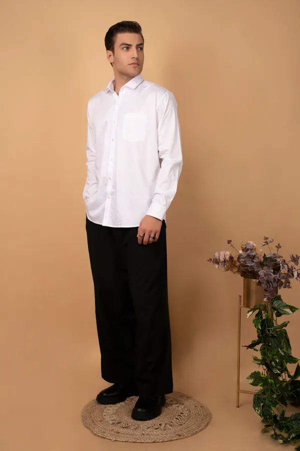 White_Premium_Giza_Cutway_Collar_Full_Sleeves_Shirts_For_Men