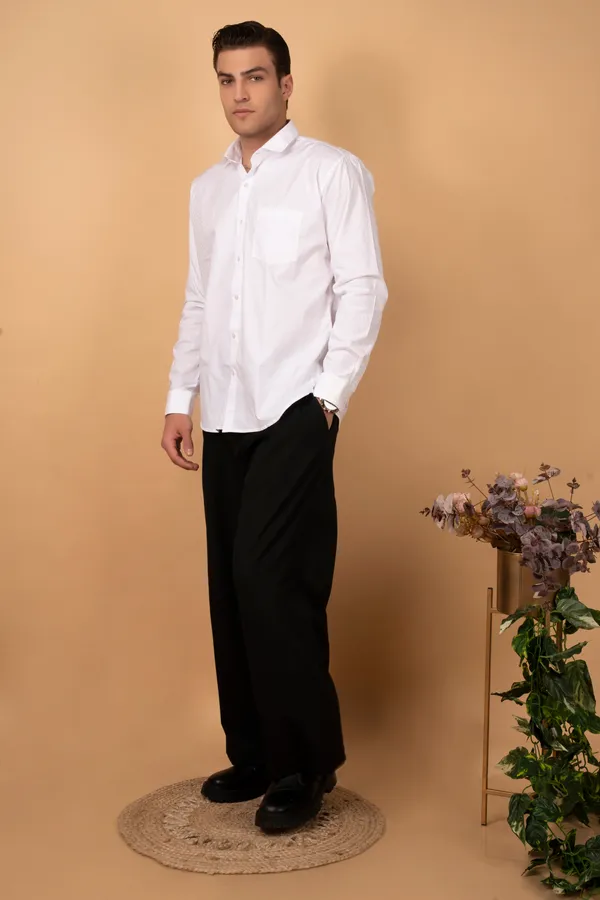 White_Premium_Giza_Cutway_Collar_Full_Sleeves_Shirts_For_Men