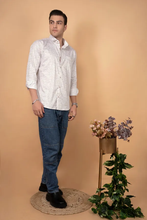 Beige_Giza_Cotton_Printed_Slim_Fit_Shirts_For_Men