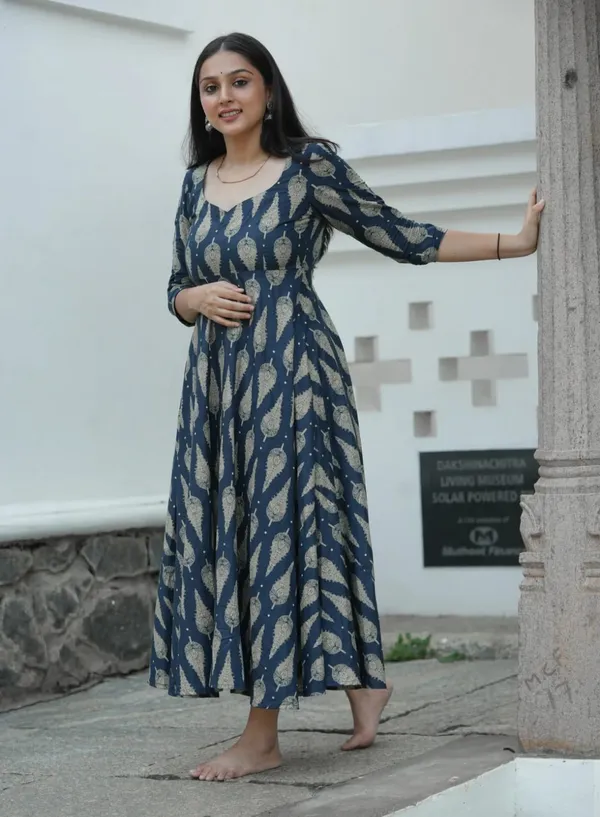 Beautiful_Cotton_Printed_Anarkali_Kurti_and_Pant_Paired_with_Dupatta