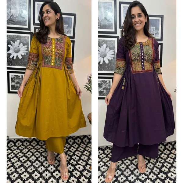 Mustard_Cotton_Kurti_and_Palazzo_Set_For_Women
