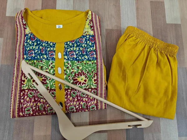 Mustard_Cotton_Kurti_and_Palazzo_Set_For_Women