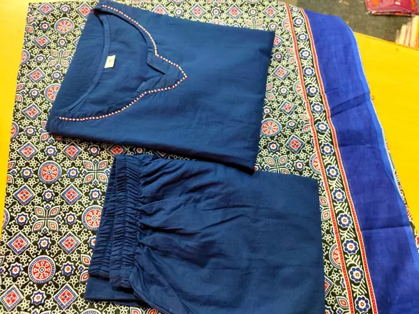 Cotton_Kurti_and_Pant_Paired_with_Ajarak_Print_Dupatta