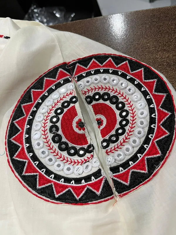 Cottonb_Embroidered_A-Line_Kurti_and_Pant_Paired_with_Printed_Dupatta
