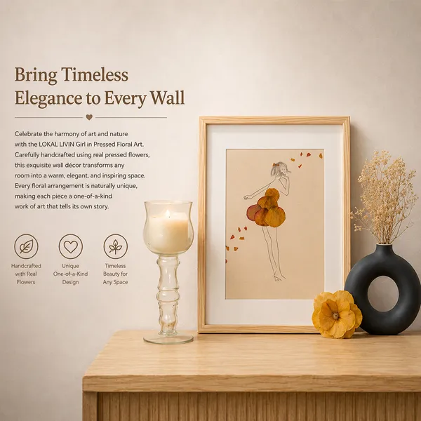 Pressed_Rose_Pinewood_Frame_With_Dancing_Girl_Motif_|_Multicolor_|_11_X_15_Inch