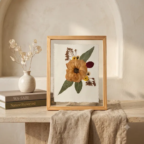 Handmade_Pressed_Flower_Wall_Art_Frame_|_Double_Sided_Glass_Pinewood_Hanging_With_Real_Rose_And_Ferns_|_Housewarming_Gift_And_Botanical_Home_Decor_|_Multicolor_|_8_X_10_Inch