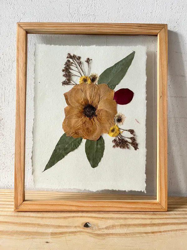 Handmade_Pressed_Flower_Wall_Art_Frame_|_Double_Sided_Glass_Pinewood_Hanging_With_Real_Rose_And_Ferns_|_Housewarming_Gift_And_Botanical_Home_Decor_|_Multicolor_|_8_X_10_Inch