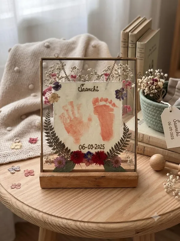 Baby_Hand_&_Footprint_Keepsake_Frame_|_Custom_Pressed_Flower_Nursery_Décor