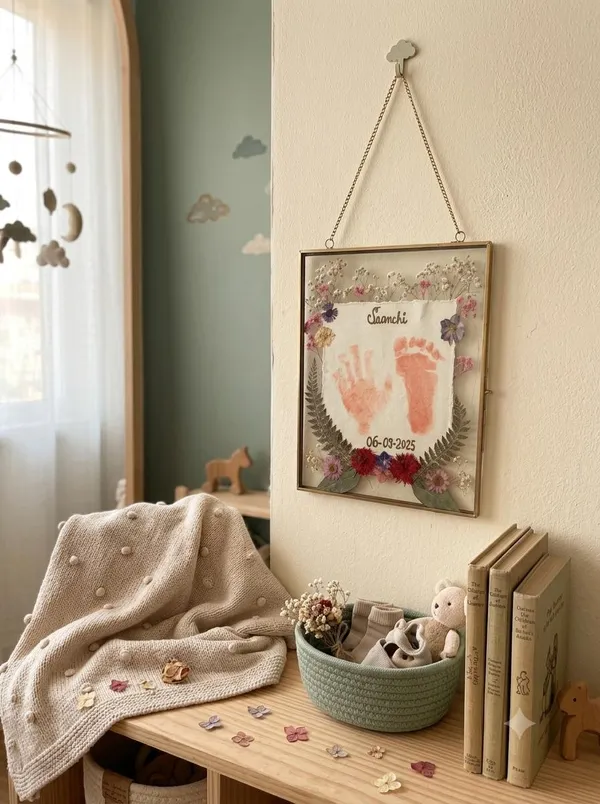 Baby_Hand_&_Footprint_Keepsake_Frame_|_Custom_Pressed_Flower_Nursery_Décor