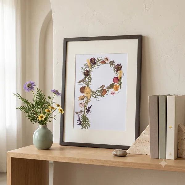 Personalised_Name_Initial_Pressed_Flower_Frame_|_Handmade_Gift_For_Birthdays_And_Baby_Showers_|_Brown_|_8_X_10_Inch
