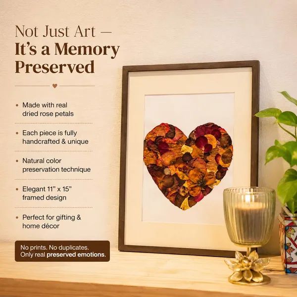 Heart_Shaped_Rose_Petal_Wall_Art_|_Keepsake_Gift_For_Valentines_Weddings_And_Mothers_Day_|_Multicolor_|_11_X_15_Inch
