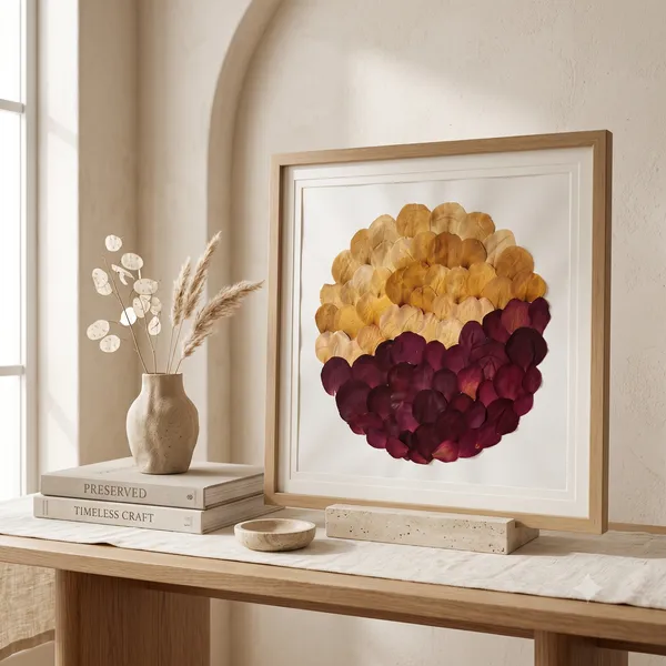 Rose_Petal_Pressed_Flower_Frame_|_Handmade_Botanical_Wall_Decor_For_Living_Room_|_Multicolor_|_16_X_16_Inch