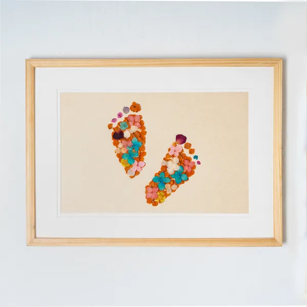 Baby_Footprint_Pressed_Flower_Frame_|_Personalised_Botanical_Keepsake_For_Newborns_|_Multicolor_|_11_X_15_Inch