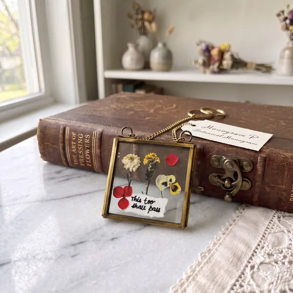 Mini_Vintage_Pressed_Flower_Hanging_Frame_3x3_inch_Handmade_Home_Decor_with_Personalized_Message