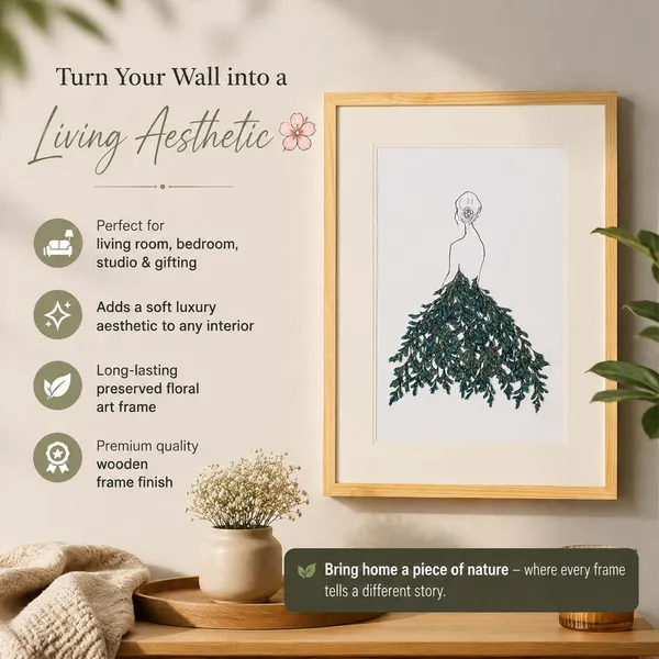 Girl_In_Dried_Flower_Pressed_Art_Frame_|_Unique_Botanical_Wall_Decor_|_Multicolor_|_11_X_15_Inch