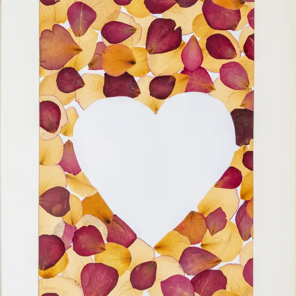 Heart_Shaped_Rose_Petal_Pressed_Flower_Frame_|_Handmade_Botanical_Gift_For_Valentines_And_Anniversaries_|_Multicolor_|_11_X_15_Inch