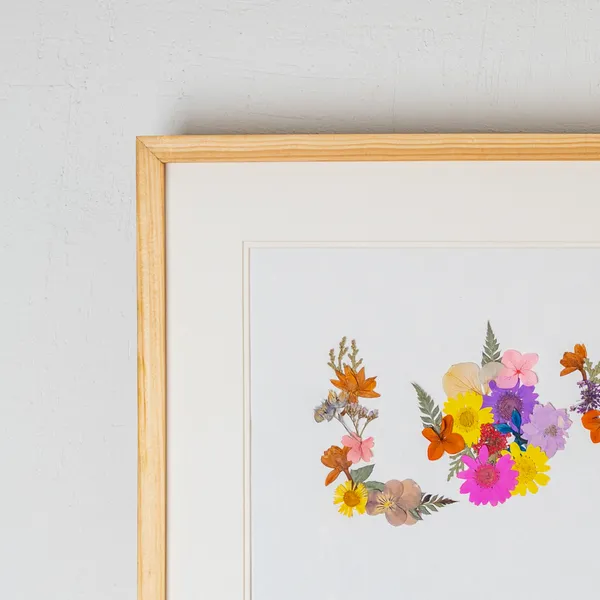 Couple_Initials_Floral_Art_Frame_|_Customised_Pressed_Flower_Keepsake_For_Valentines_|_Multicolor_|_11_X_15_Inch