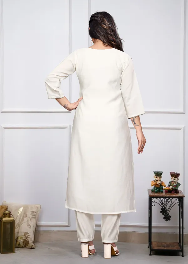 White_Chenderi_Silk_Premium_&_Elegant_Embroidered_Kurta_,_Pant_&_Dupatta_For_Women