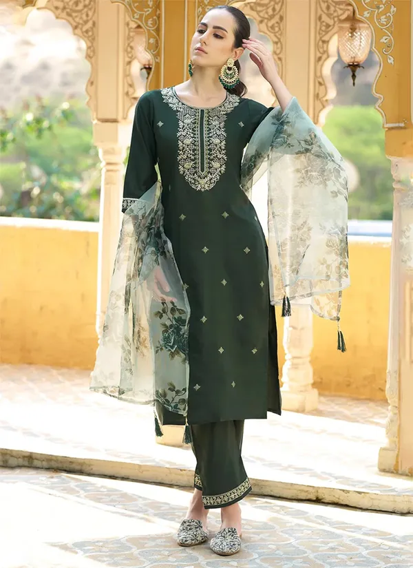 Olive_Silk_Blend_Premium_&_Elegant_Embroidered_Calf_Length_Straight_Kurta_,_Pant_&_Dupatta_For_Women