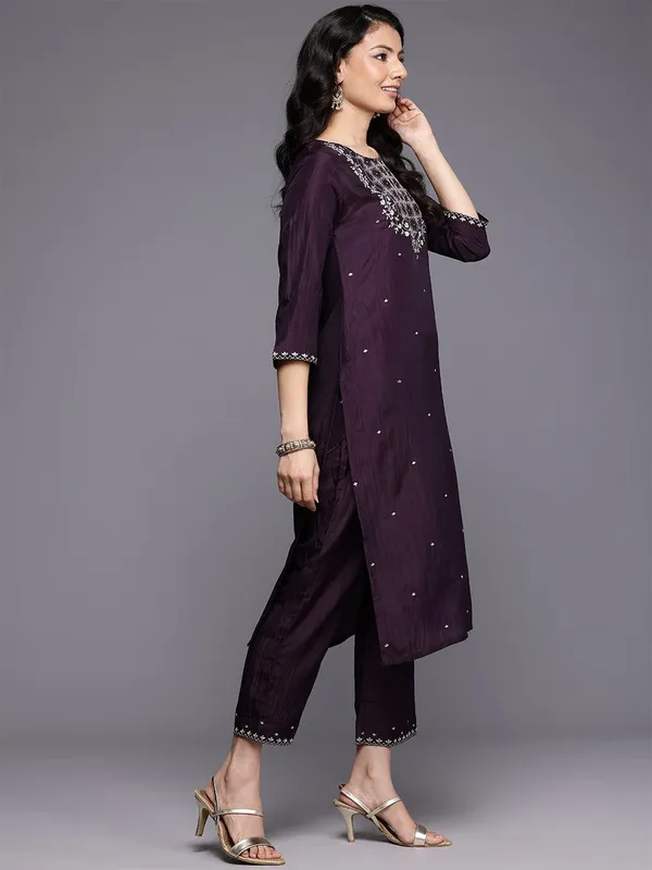 Black_Cotton_Premium_&_Elegant_Embroidered_Kurta_,_Pant_&_Dupatta_For_Women