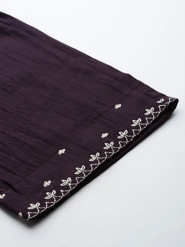 Black_Cotton_Premium_&_Elegant_Embroidered_Kurta_,_Pant_&_Dupatta_For_Women