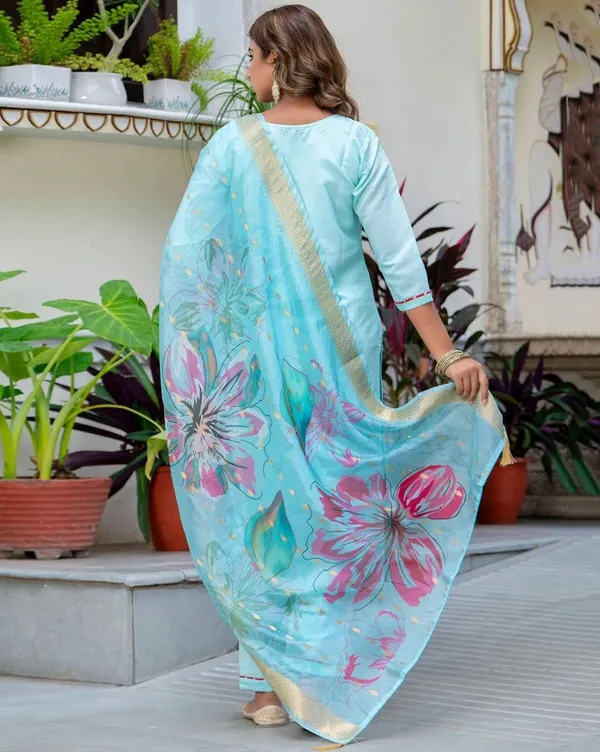 Sky_Blue_Silk_Blend_Premium_&_Elegant_Embroidered_Calf_Length_Straight_Kurta_,_Pant_&_Dupatta_For_Women