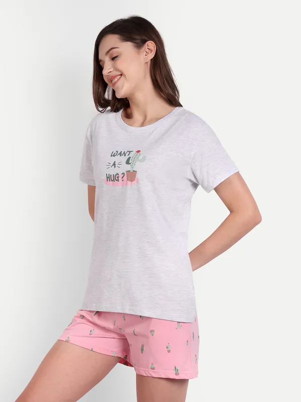 Pink_Cactus_Cotton_Short_Sets_For_Women