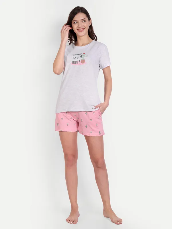 Pink_Cactus_Cotton_Short_Sets_For_Women