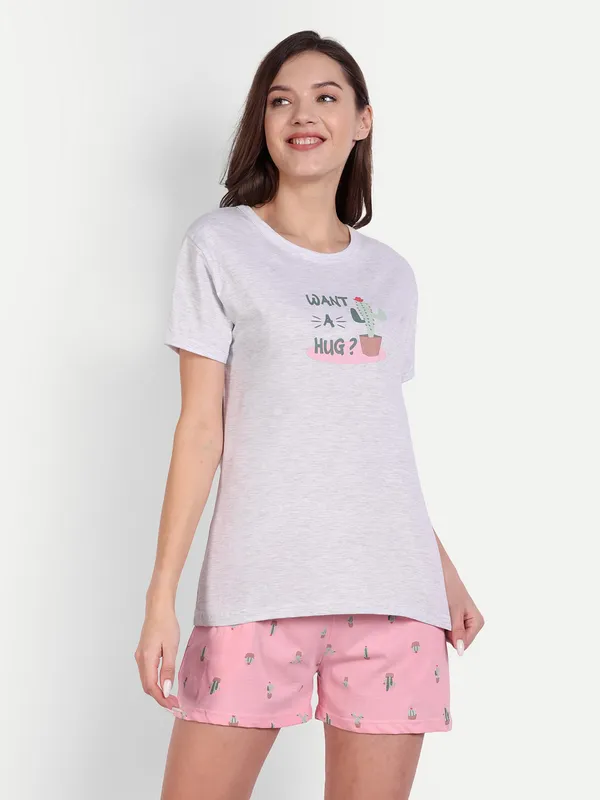 Pink_Cactus_Cotton_Short_Sets_For_Women