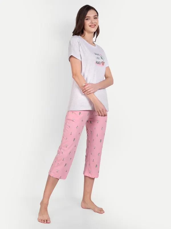 Pink_Cactus_Cotton_Capri_Set_For_Women