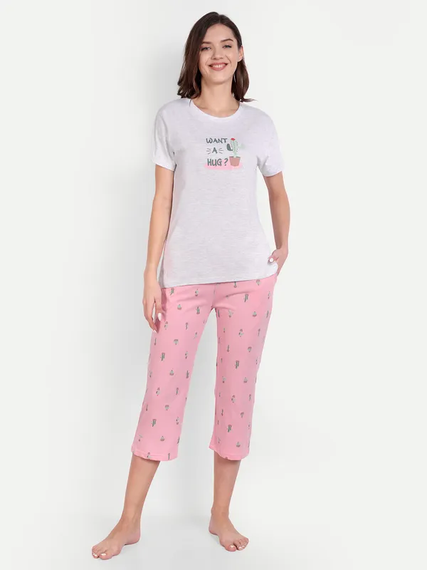 Pink_Cactus_Cotton_Capri_Set_For_Women