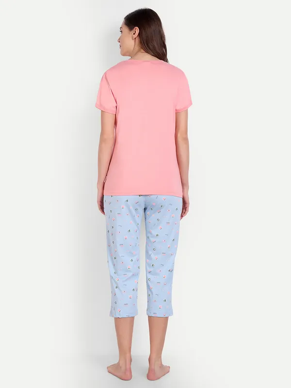 Coral_Wanderlust_Cotton_Capri_Sets_For_Women