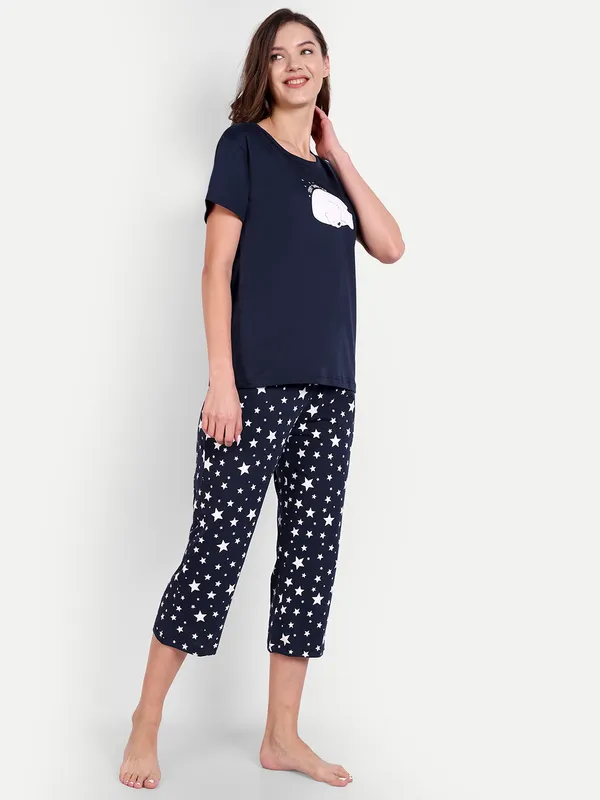 Navy_Blue_Let_Me_Sleep_Cotton_Capri_Set_For_Women