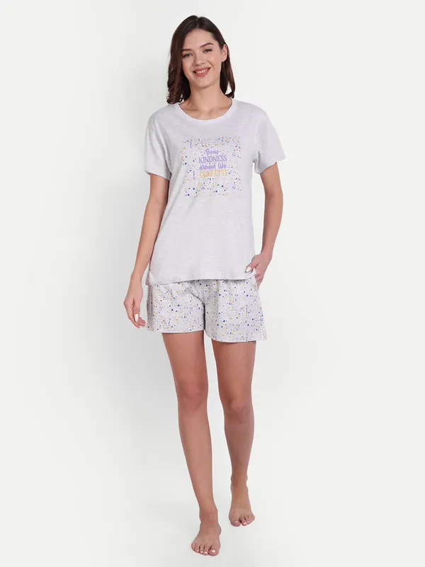 Grey_Confetti_Ekru_Cotton_Shorts_Set_For_Women