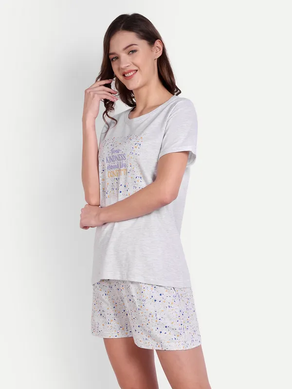 Grey_Confetti_Ekru_Cotton_Shorts_Set_For_Women